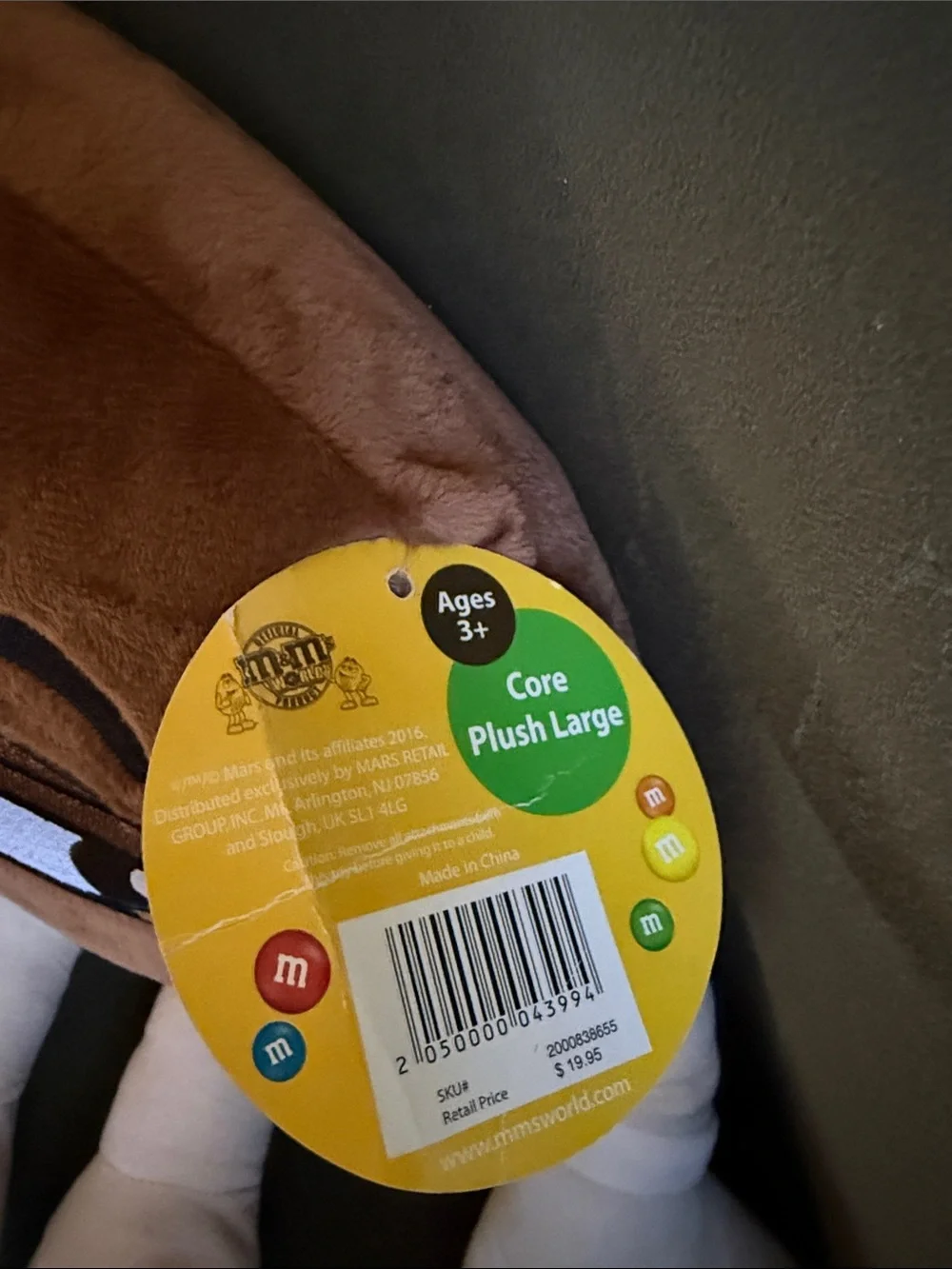 M&M'S Brown Plush Character Pillow